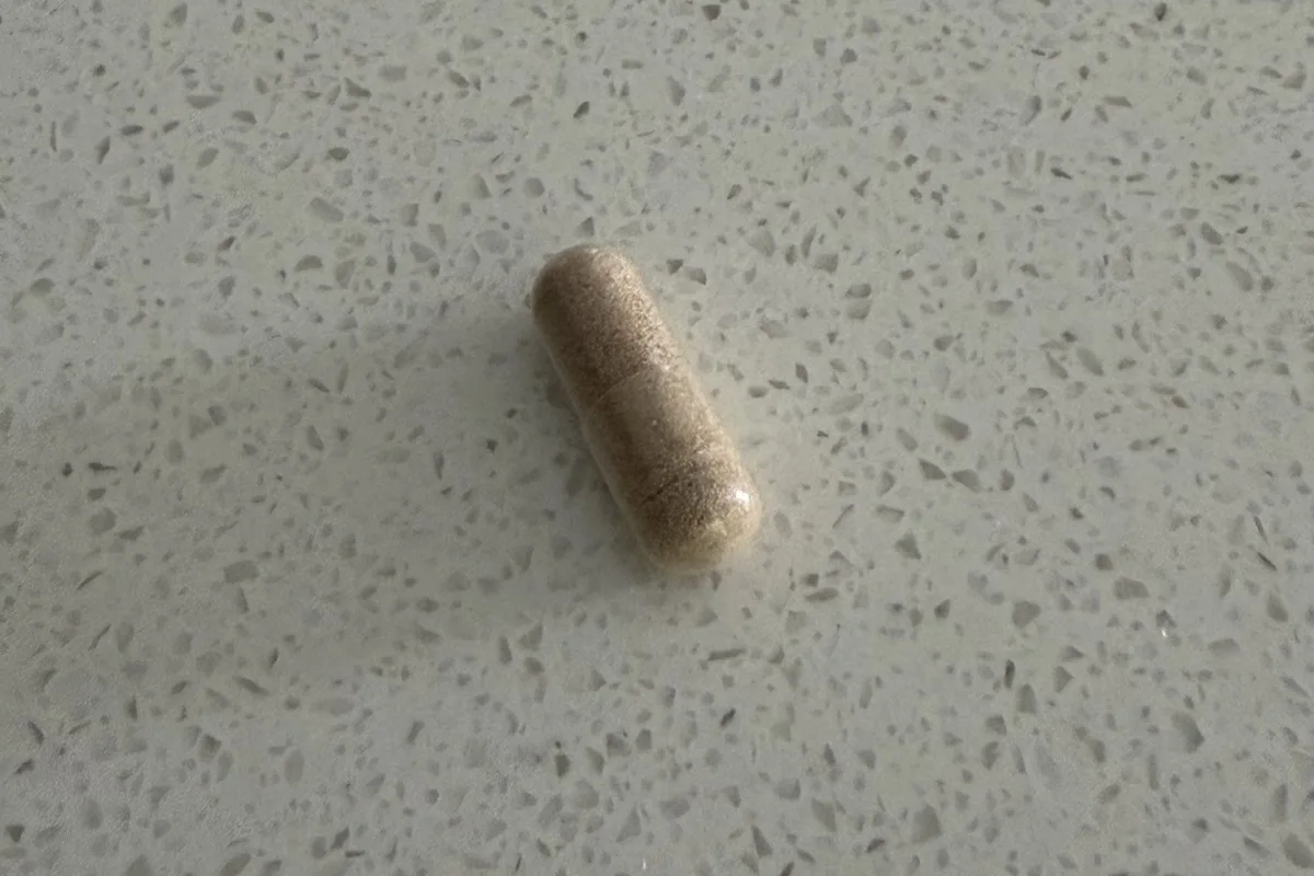 Macro shot of a Morning Skinny capsule