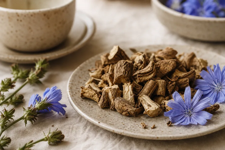 Chicory root, the source of inulin fiber