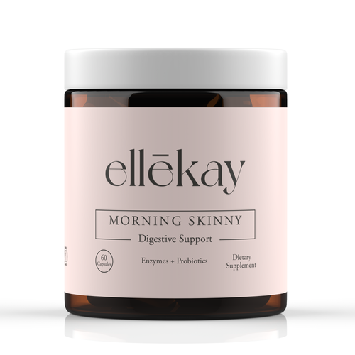 ellekay Morning Skinny digestive support supplement jar, sold as a 2-pack subscription